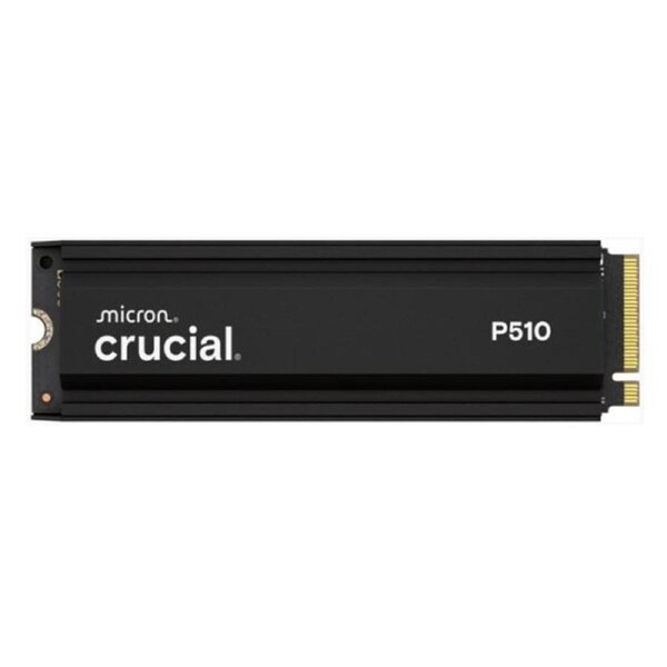 Crucial P510 2TB Gen5 2280 NVMe M.2 SSD Heatsink 10,000 / 8,700 MB/s R/W 1200TBW 1.4M IOPS 1.5M hrs MTTF Full-Drive Encryption 5yrs