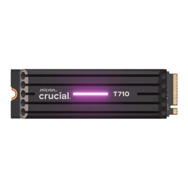 Crucial T710 1TB PCIe Gen5 NVMe 2280 SSD w Heatsink - 14900/13700 MB/s R/W 600TBW 2.2M IOPs 1.5M hrs MTTF with DirectStorage for Intel & AMD 5yrs
