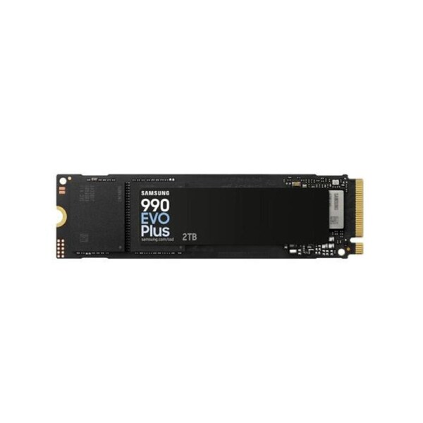 Samsung 990 EVO Plus 2TB PCIe Gen5 NVMe SSD 7250MB/s 6300MB/s R/W 1000K/1350K IOPS 1200TBW 1.5M hrs V-NAND TLC AES 256-bit Encryption 5yr wty