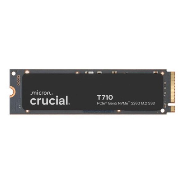 Crucial T710 4TB PCIe Gen5 NVMe 2280 SSD - 14500/13800 MB/s R/W 2400TBW 2.3M IOPs 1.5M hrs MTTF with DirectStorage for Intel & AMD 5yrs