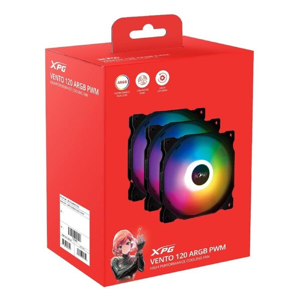 ADATA XPG VENTO R ARGB PWM REVERSE FLOW FAN (3 PACK)