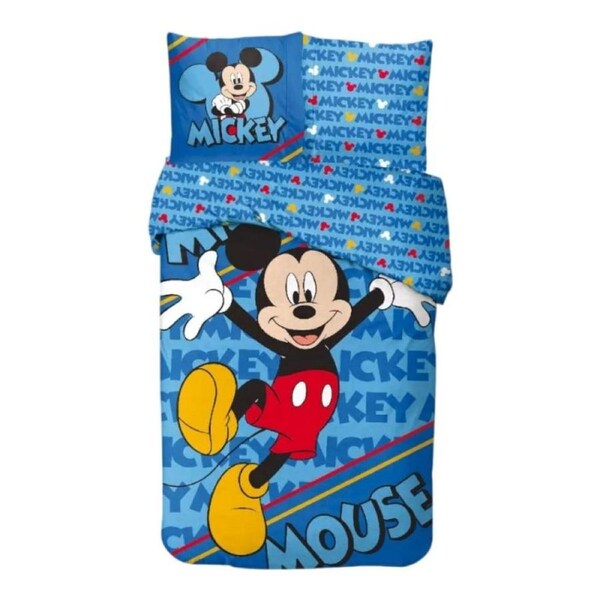 Disney Mickey Mouse Fun Adventure Cotton Quilt Cover Set - Single Bed Size