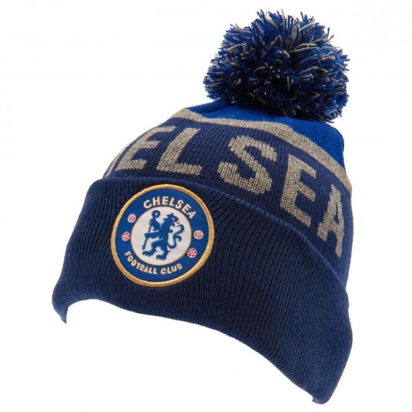 Chelsea FC Navy Text Ski Hat