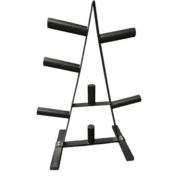 Heavy-Duty Household Barbell Plate Rack - Black Olympic Weight Storage