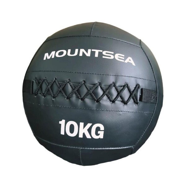 10Kg Fitness Soft Medicine Ball - 35Cm Diameter - Black Wall Ball