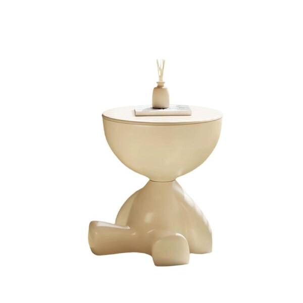 Cream White Creative Storage Side Table - 41Cm Height