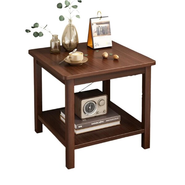 Black Walnut Side Table - Solid Wood Legs And Thickened Panel