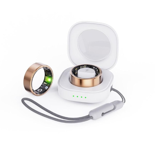 Smart Fitness Ring With Charging Case - Gold