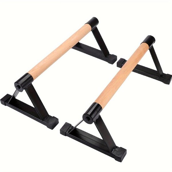 1 Pair Push-Up Parallettes Bars(Black Beech Wood)