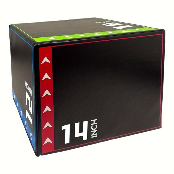 Versatile 3-In-1 Jump Box & Fitness Step(Black)