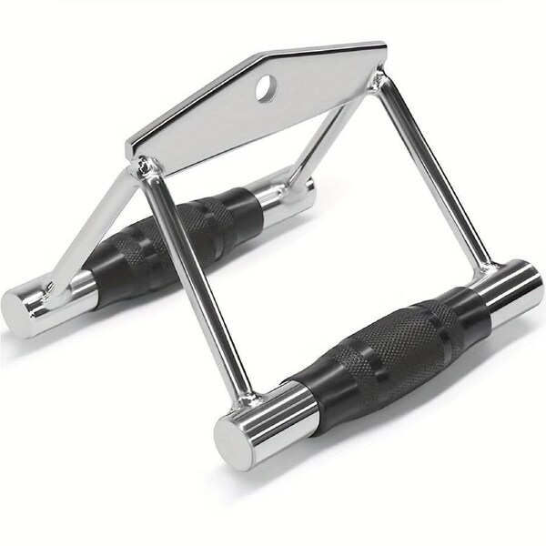 Ergonomic V-Shaped Pull Down Bar With Drawstring Bag & 21-Day Workout Tracker(Black)