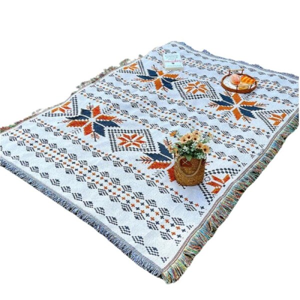 Bohemian Style Tassel Blanket & Picnic Mat