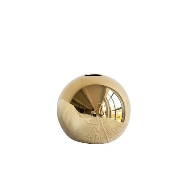 Golden Ball Ceramic Vase For Flower Arrangements