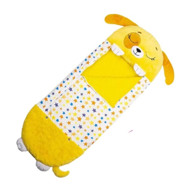 Kids Cartoon Plush Sleeping Bag Pillow Set (Yellow)