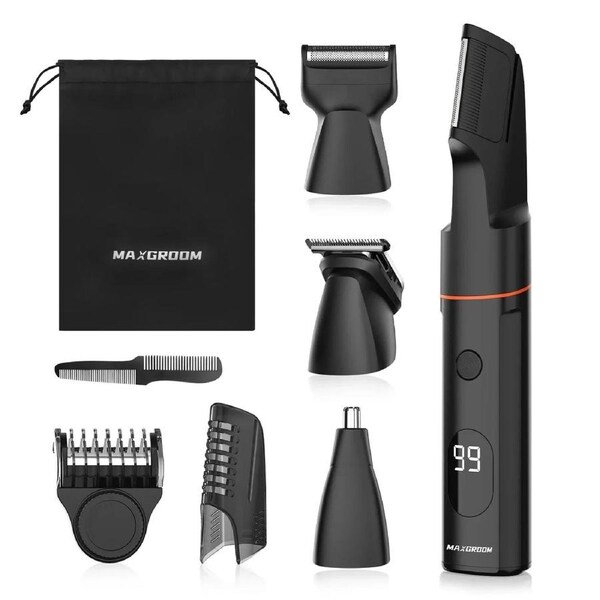 4 in 1 Body Hair Trimmer Kit for Men Waterproof Electric Shaver Black