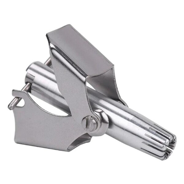 Portable Stainless Steel Manual Nose Hair Trimmer Silver