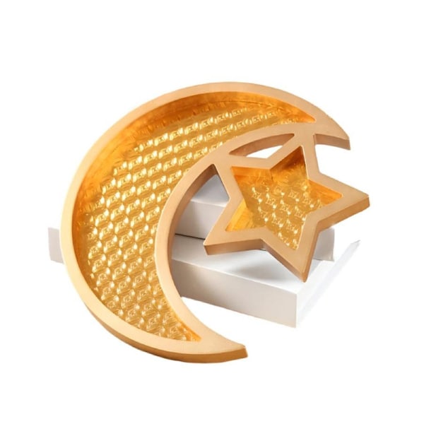 Gold Eid Mubarak Wooden Dessert Tray