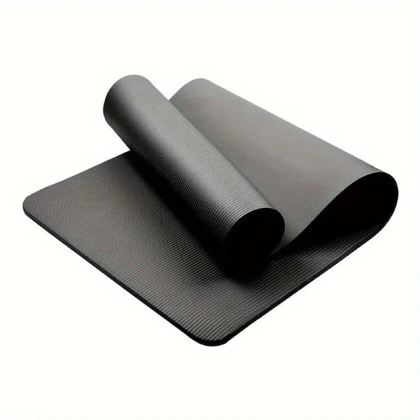 Extra Thick Non Slip Yoga Mat Durable NBR Rubber Black