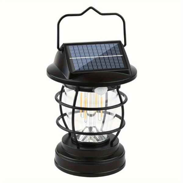 Black Solar Powered LED Camping Light