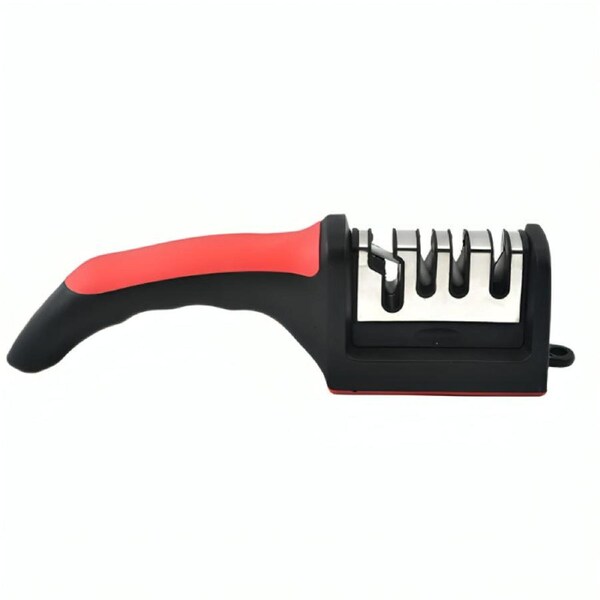 4-Segment Handheld Knife Sharpener Red Aluminum Alloy