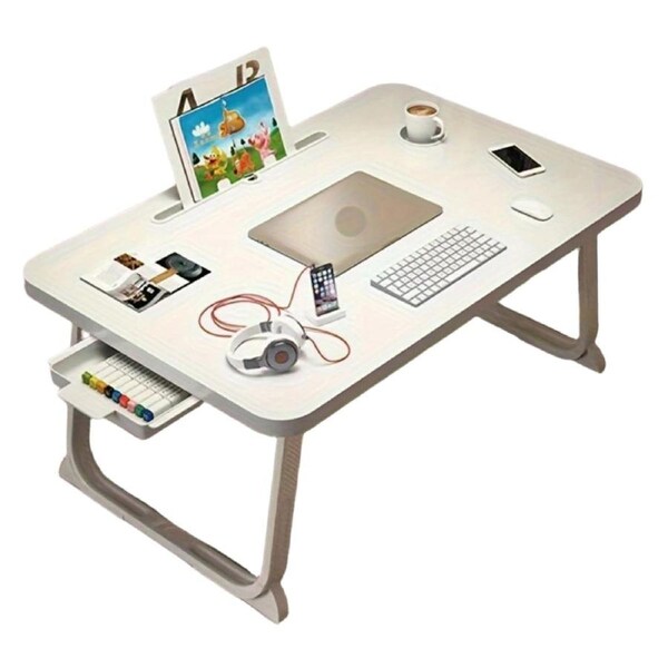 Folding Laptop Table with Wood Top