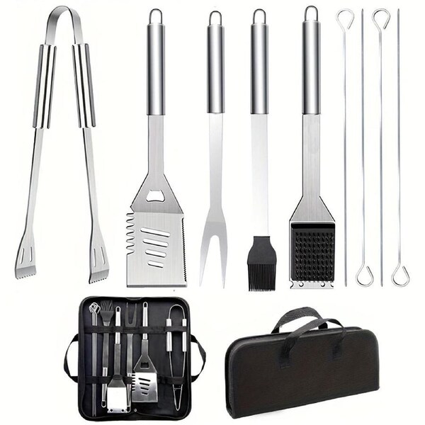 BBQ Grilling Stainless Steel Accessories Set (10pcs)