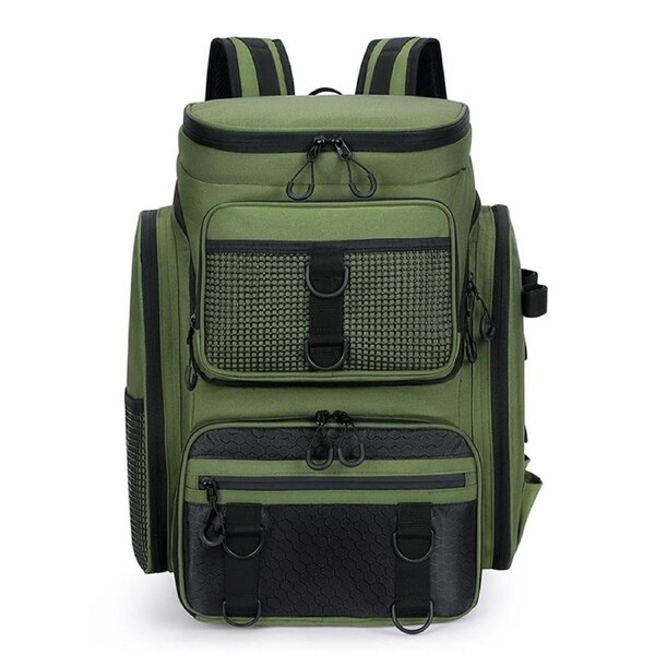 Fishing Backpack with Rod Holder & Tackle Box