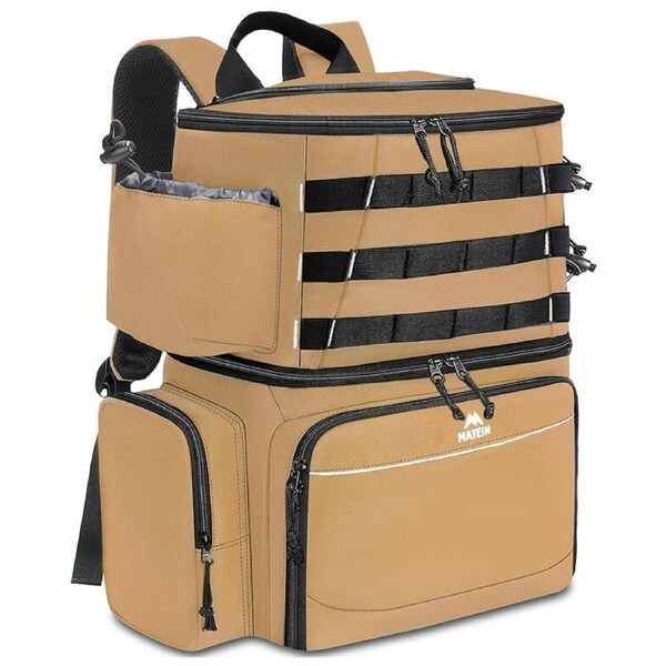 Fishing Tackle Backpack with Rod Holders & Cooler