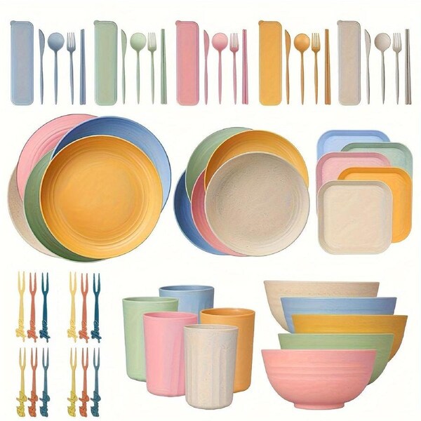 Outdoor Camping Dinnerware Set for 5 (62pcs)