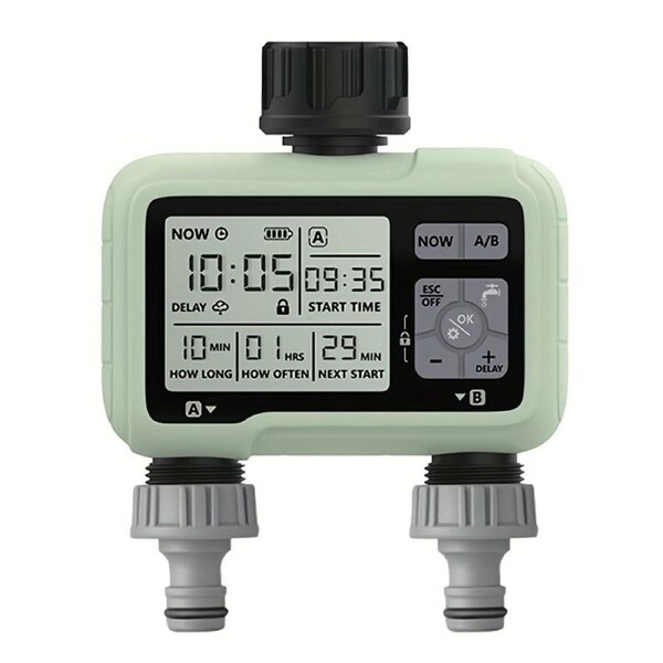 Dual-Outlet Water Timer for Automatic Irrigation