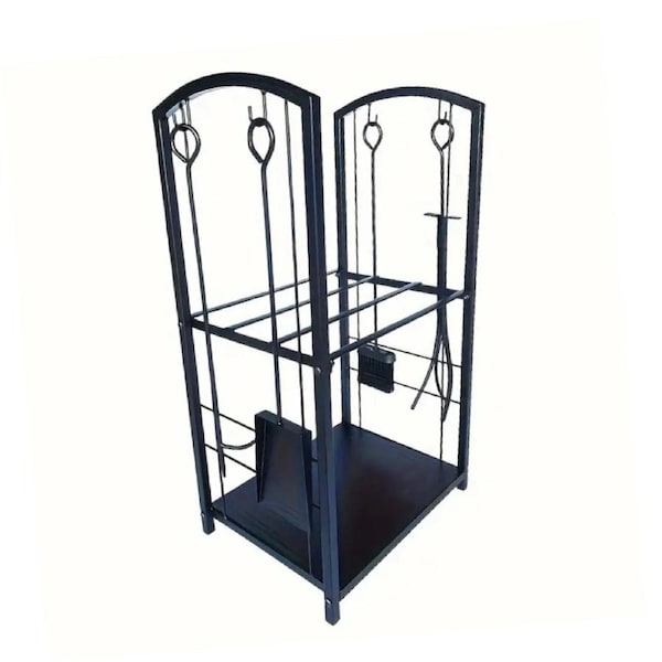 Metal Firewood Rack with 4-Tool Set