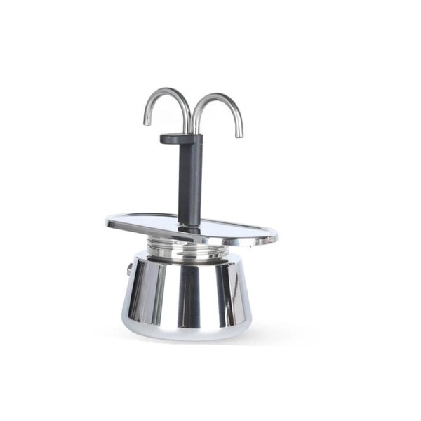 Mini Moka Pot 200ml Double-Tube Espresso Coffee Maker Silver