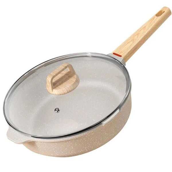 26cm Non-Stick Natural Medical Stone Frying Pan White