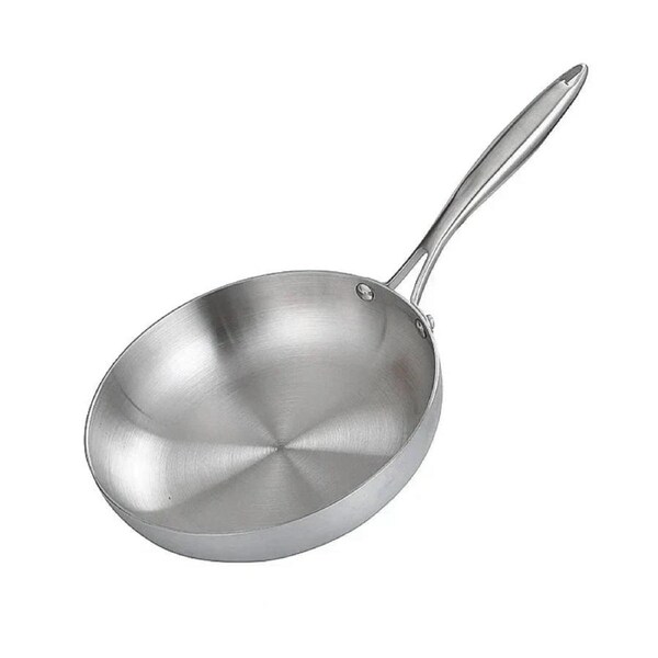 28cm Stainless Steel Non-Stick Frying Pan Uncoated Cookware Silver