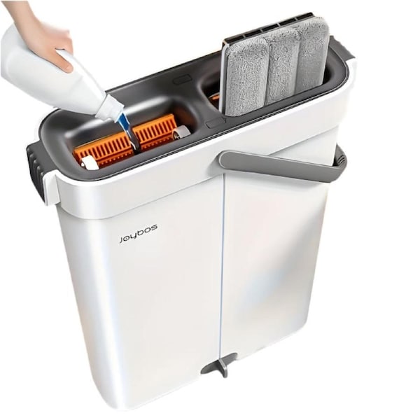Hands-Free Flat Mop Cleaning Set with Bucket