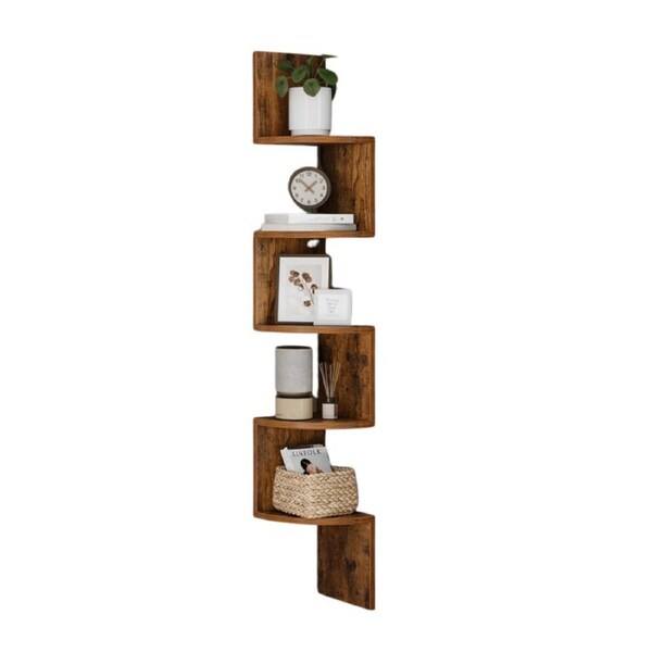 Floating Corner Wall Shelves (5-Tier)