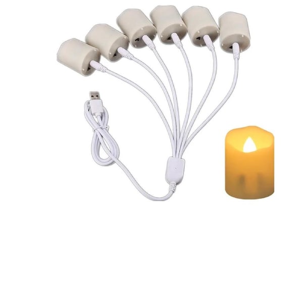6-Pack Rechargeable LED Tealight Candles with Remote And Timer White