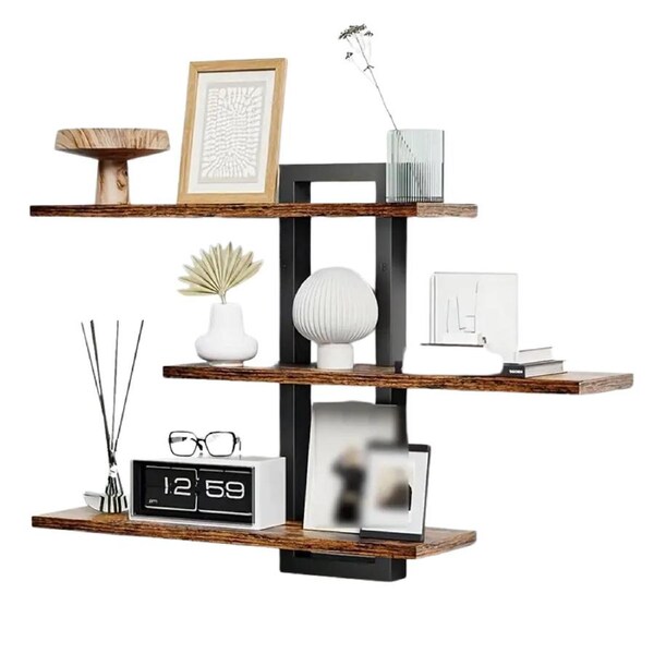 3-Tier Wall Shelves with Foldable Brackets