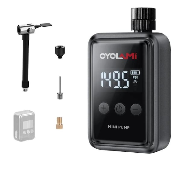 150PSI Mini Electric Bike Air Pump Portable Rechargeable Tire Inflator Black