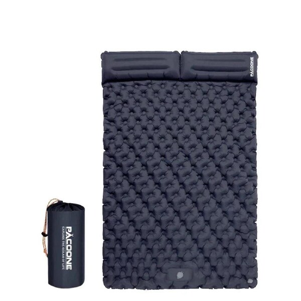 Extra-Wide Double Inflatable Camping Mattress Folding Pad Blue