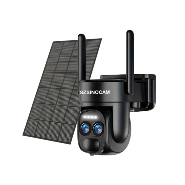 Dual-Lens Solar Security Camera with 8X Zoom
