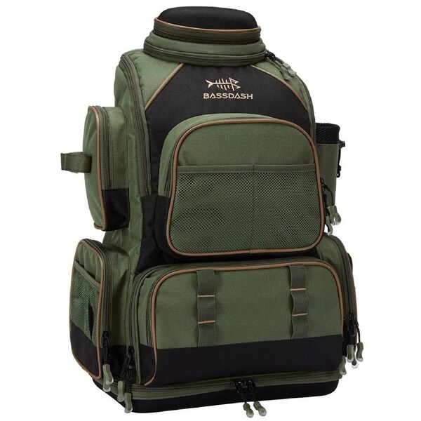 Tactical Fishing Tackle Backpack Lightweight Soft Tackle Bag Army Green