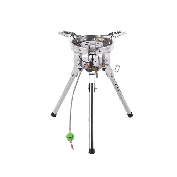 Pro High-Power Camping Stove 4360W Portable Gas Burner Silver