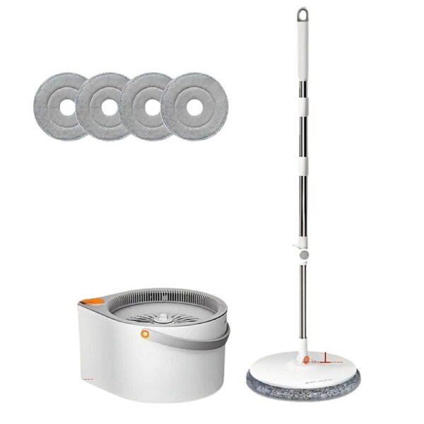 Spin Mop with Bucket & 4 Reusable Pads