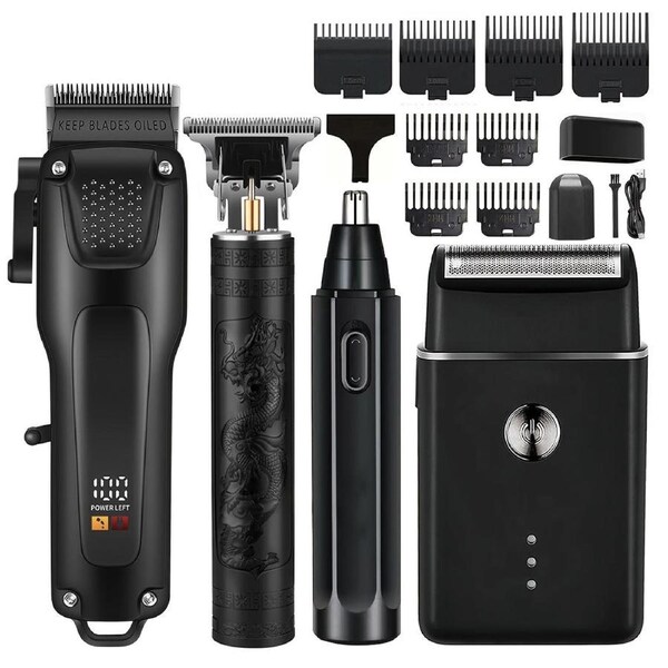 Men’s Grooming Kit USB Rechargeable Clippers (4pcs)