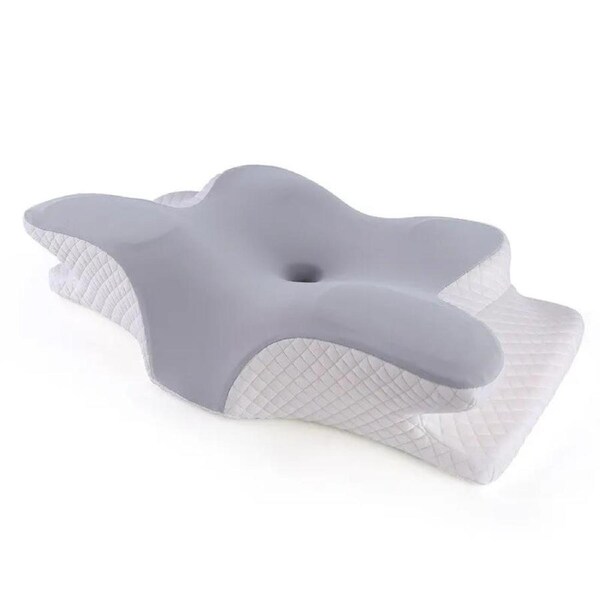 Butterfly Memory Foam Pillow Neck Support Grey