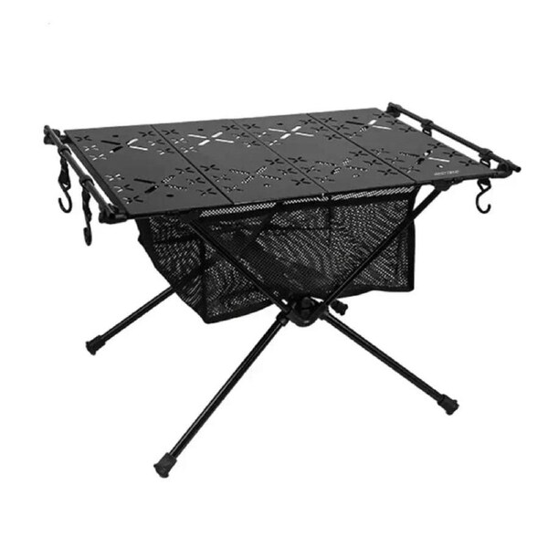 Portable Aluminum Camping Folding Table with IGT Compatibility Black