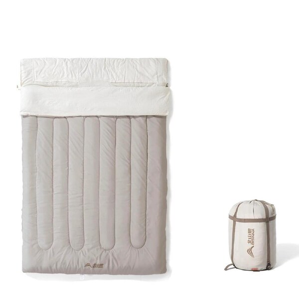 2-Person Detachable Camping Sleeping Bag 2.6kg Grey