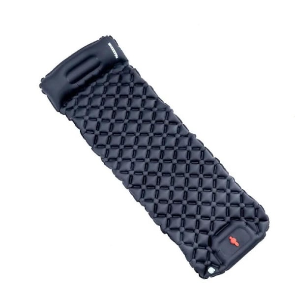 Camping Inflatable Sleeping Pad with Built-in Foot Pump And Pillow Navy Blue