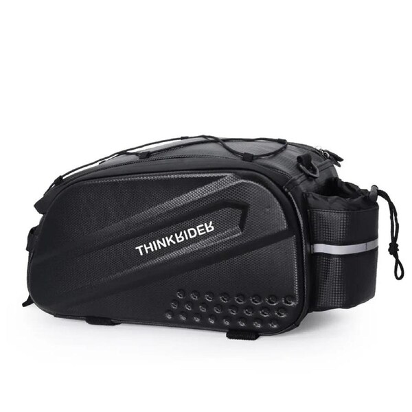14L Bicycle Hard Shell Hunch Waterproof PU Bike Tail Bag Black